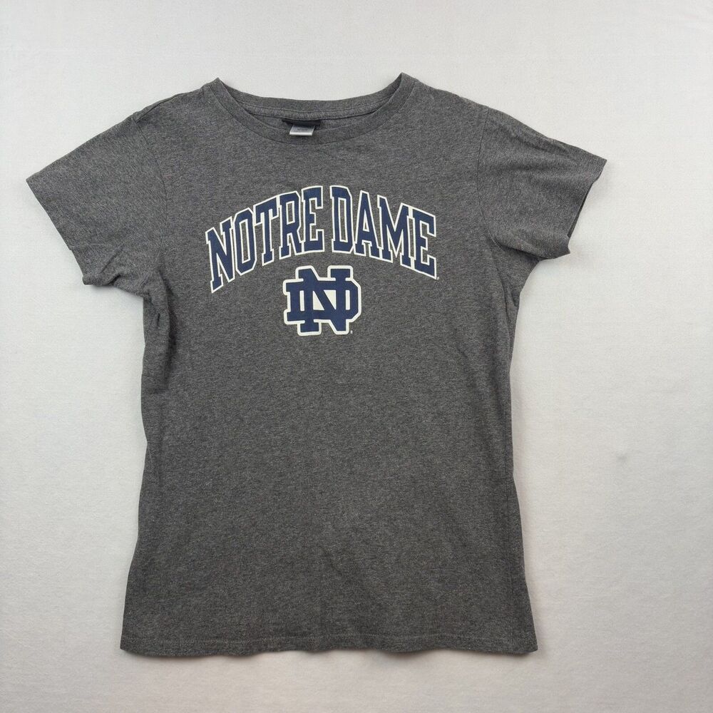 Notre Dame T Shirt Womens M Gray Champion 100% Cotton Short Sleeve
